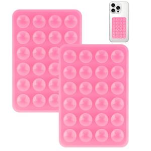 Yojaro 4 Pack Silicone Suction Phone Case Mount, Silicon Adhesive Smartphones Stand Sticky, Non Slip Suction Cup, Hands-Free Phone Accessories Holder for Selfies and Videos Pink