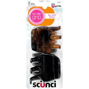 Scunci No-Slip Grip Chunky Jaw Clips | All Day Hold | 2-Pieces per Pack (1-Pack)