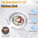 3 in 1 Kitchen Sink Drain Strainer & Pop-Up Sink Stopper - 304 Stainless Steel Upgraded Anti-Clogging Basket with Fast Drainage, Odor Prevention - Fits US Standard 3-1/2" Sink Drain Plug, 1 Pack