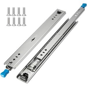 Hitess 1 Pair 48 Inch Heavy Duty Drawer Slides with Lock 250lb Load Capacity, Full Extension Side Mount Ball Bearing Drawer Rails