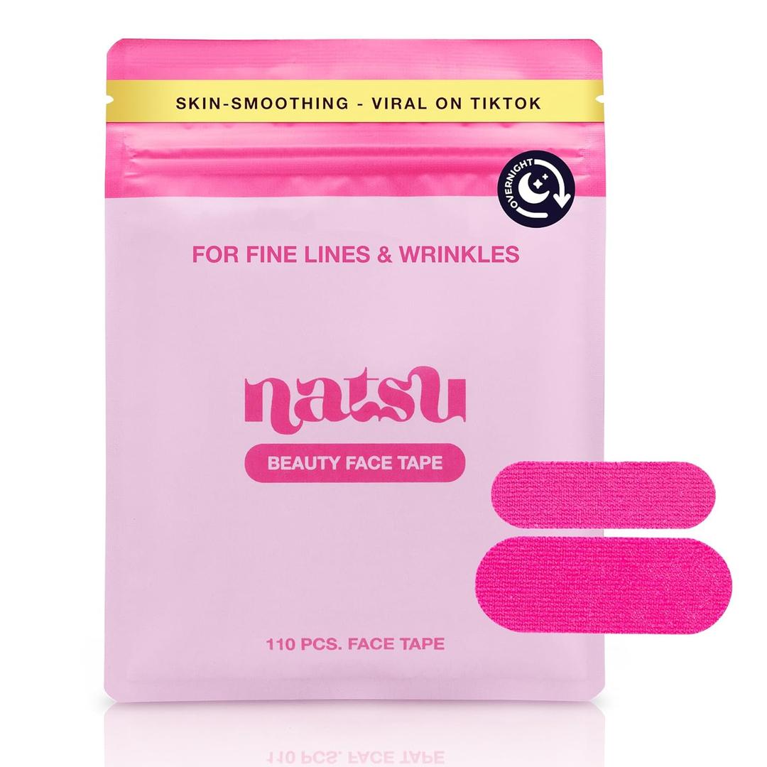 Overnight Anti Wrinkle Patches for Women - Japanese Face Tape for Forehead, Smile Lines - Stocking Stuffers Pre-Cut Kinesiology Face Tape in 2 Sizes - Skin Safe, Latex-Free