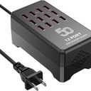 50W 12-Port USB Charging Station for Multiple Devices-Portable USB Charging Hub Compatible with iPhone, Android, Tablet, AirPods & More-Compact Charger Block for Home, Office & Entrepreneur.