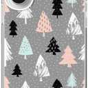 Pink White Black Christmas Trees Phone Case Compatible with iPhone 17, Winter Christmas Cartoon Phone Cover for iPhone 17
