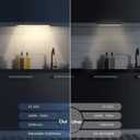 14.7inch Under Cabinet Lighting, 2 Pack Rechargeable Motion Sensor Light Indoor, 5 Levels Dimmable Magnetic Closet Lights, Wireless Under Counter Lights for Kitchen, Stairs,Hallway (Warm White Light)