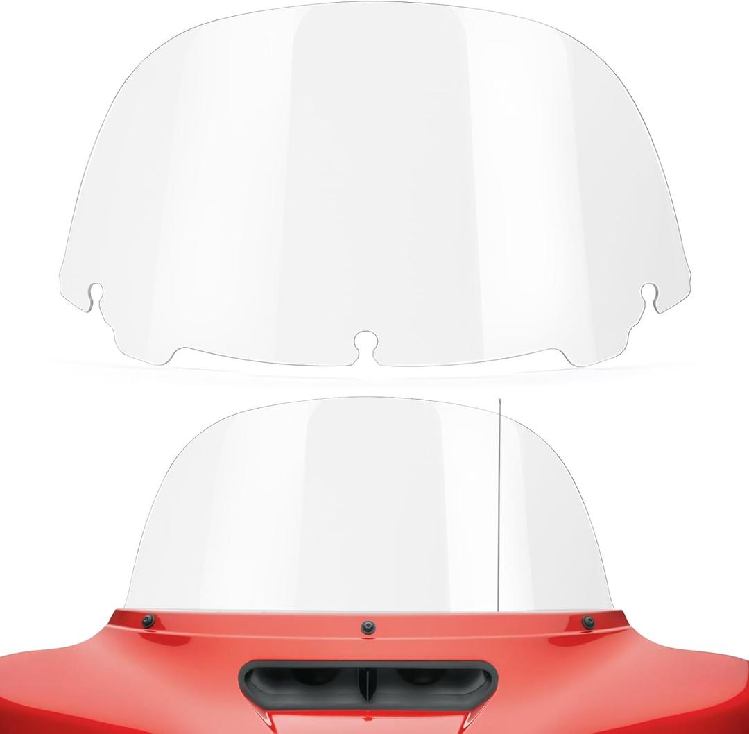 Amazicha 10" Clear Windshield Round Windscreen Wind Splitter Wind Deflector Compatible with Harley Davidson Touring Electra Glide Ultra Classic Street Glide Ultra limited Tri Glide 2014-2023