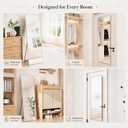 57x20" Full Length Mirror Floor Stand,Over the Door,Wall Mounted Silver