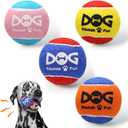 2 x Squeaky Balls for Dogs, Squeaky Dog Toys Balls for Fetch, Funny Puppy Chew Toys, Built-in Squeaker, Idea for Doggie Birthday Gift, Medium - 4 Pack (Mixed Color A)
