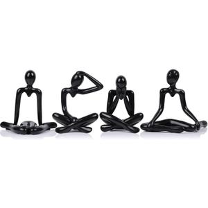 XMGZQ Black Thinker Figurines, Abstract Bookshelf Figures, Knick Knacks Home Decor, Plastic Thinker Statue Kit, Black Statues for Home Decor, Abstract Art Decorations Accessories, Desk Decor for Women