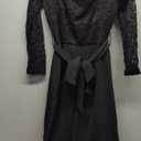 Hxkwox Women's Dressy Lace Patchwork Plain Crew Neck Jumpsuit Long Sleeve Wide Leg Jumpsuits Wedding Guest One Piece Outfits, Small