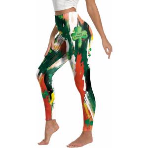 Women 4th of July Leggings Patriotic American Flag Printed Soft Stretchy Yoga Pants Funny Holiday Tights (L)