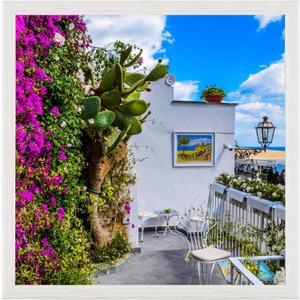 24x24 Wood Frame White, Modern Natural Woodgrain 24x24in Picture Frame, Rustic Wooden 24 x 24 inch Gallery Wall Photo Poster Frame with HD Plexiglass, Horizontal Vertical Wall Mounting Display 1pcs