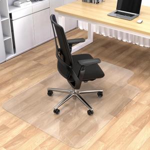 Office Chair Mat for Hardwood Floor, 36"x48" Clear Desk Chair Mat Easy Glide for Rolling Chair, Heavy Duty Vinyl Floor Protector Mat for Home or Office, Easy Clean and Flat Without Curling, 36"×48" Rectangle with Lip