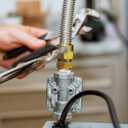 PATIKIL 1/4 SAE Male x 3/8 SAE Female Brass Flare Tube Fitting, 2 Pack Pipe Fitting Reducer Gas Adapter Hex Coupling with Sealing Tape for HVAC Fuel Oil Air Natural Gas Line Connection