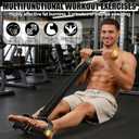 Pedal Resistance Band,Multifunction Adjustable Sit-up Bodybuilding Abdominal Trainer,Elastic Pull Rope Fitness Equipment for Abdomen,Waist,Leg,Arm,Home Gym Workout,Postpartum Recovery&Body Shaping