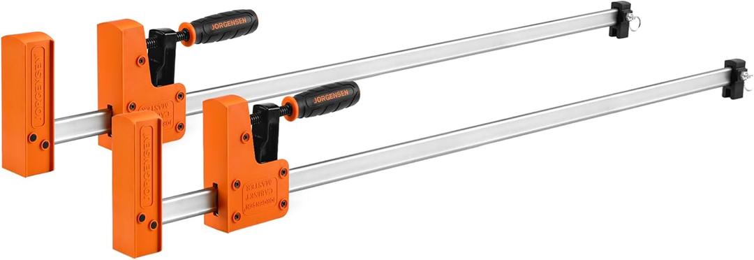 Jorgensen 2-pack 30 Bar Clamp Set, 90 Parallel Clamp Cabinet Master, Steel Jaw Bar Clamp for Woodworking, 1500 lbs load Limited
