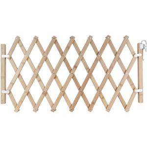 Expandable Wooden Dog Gate for Stairs Doorways, Folding Accordion Pet Fence for Small Dogs Puppies, Portable Safety Barrier for Indoor House, Natural Wood