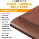 TarpsPlus Light-Duty 6 Mil Poly Tarps, Waterproof & Tear Resistant Temporary Cover, Multi-Purpose Tarp for Cars, Garden, Equipment, Camping & Outdoor Use, Brown 30' x 30'