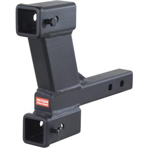 Trailer Hitch Dual Hitch Extender Adapter with 2 & 10-inch Riser/Drop, 2" Receiver, 2-inch Solid Shank, 10000lbs Capacity