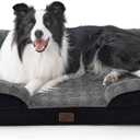 Bedsure Orthopedic Dog Beds Large Sized Dog - Washable Large Dog Cat Bed Waterproof, Comfort Dogs Couch Sofa with Washable Removable Cover, Pet Bed with Nonskid Bottom, Plush-Black, 35"