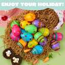 JOYIN Toy 36 PCs Plastic Printed Bright Easter Eggs, Over 3.15'' Tall Fillable Empty Eggs Bulks for Easter Hunt, Basket Stuffers Fillers, Classroom Prize Supplies, Filling Treats and Party Favor
