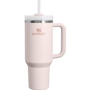 STANLEY Quencher H2.0 Tumbler with Handle and Straw 40 oz Flowstate 3-Position Lid Cup Holder Compatible for Travel Insulated Stainless Steel Cup BPA-Free Rose Quartz 2.0