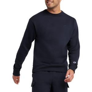 Champion Men's Crewneck, Powerblend Fleece Sweatshirt, Crewneck Sweatshirts (Reg. Or Big & Tall) (X-Large, Navy C Logo)