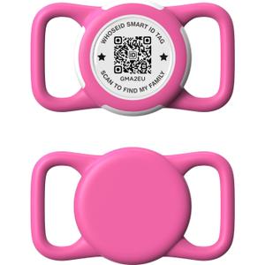 QR Code Airtag Holder, Scan QR Code Send Location Alert Email, Waterproof Full Body Protection Anti-Lost Air Tag Case, Airtag Accessories for Dog, Cats, Collar, Backpack (Rose, Regular)