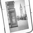 Isaac Jacobs 6x8 Vintage Style, Round-Edged Brass & Glass Metal Floating Picture Frame with Locket Closure (Vertical), Made for Tabletop Display (6x8 Vertical, Black)