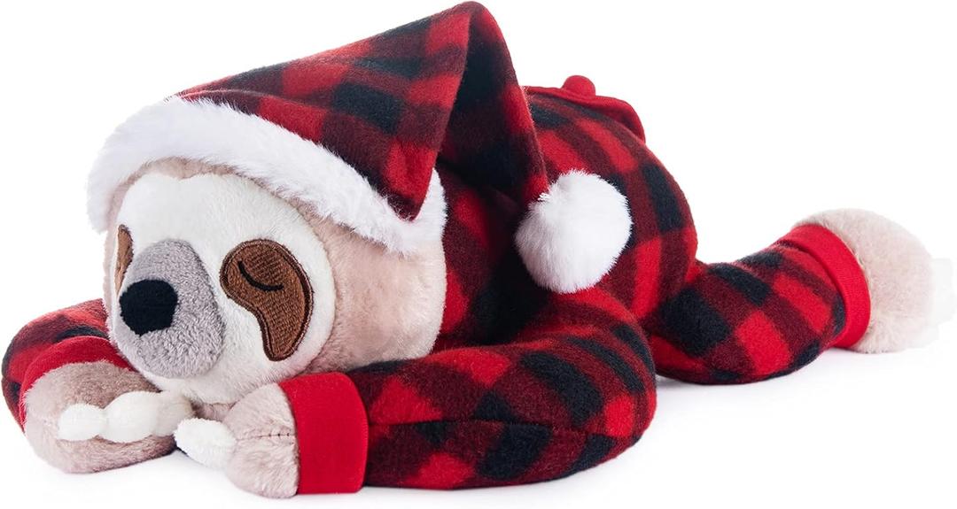 My OLi Sloth 15in Stuffed Animal Three Toed Sloth Wearing Pajamas and Nightcaps Soft Hugging Pillow for Bedtime Plush Animal Gifts for Babies Kids Girls Boys