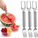 2-in-1 Watermelon Slicer with Retractable Fork, Dual Head watermelon Cutter Slicer Tool, Water Melon Slicer Cutter, Portable Fruit Cutting Kitchen Gadget for Home Party3 PCS)