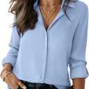 Button Down Shirts for Women Dress Shirts Business Casual Outfits Collared Fitted Blouse Work Interview Office Attire