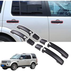 HAPPYHORSE Fit for Land Rover LR4 Discovery 4 2009-2016 / Range Rover Sport 2010-2013 Black Door Handle Protective Cover Trim ABS car Accessories (Matte Black with keyless Entry)