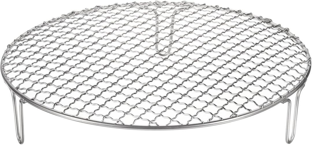 HARFINGTON Round Cooking Rack 11-inch Stainless Steel Cross Wire Barbecue Grill Net with 50mm Legs for Cooking Baking Steaming BBQ
