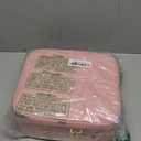 Mocado Travel Makeup Bag with LED Lighted Mirror, Travel Makeup Organizer, Makeup Case with 3 Color Lighted Setting and 10x Magnifying Mirror, Portable Storage and Adjustable Dividers Makeup Box(Pink)