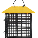 More Birds Double Suet Feeder with Weather Guard, 6.5" L X 4.25" W X 7.25" H, Yellow