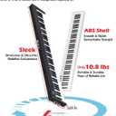 NikoMaku Semi-weighted 88 Keys Piano Keyboard Compact Portable Digital Piano Set for Beginners with Stand, Carrying Case, Sustain Pedal, Headphones, SWAN-S Black