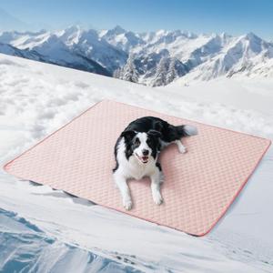 Soulbond Cooling Mat for Extra Large Dogs - 60"x80" Washable Cooling Pad for Puppy, QMAX>0.3, Anti-Slip Bottom, Portable Summer Pet Cool Kennel Bed Pad for Outdoor/Indoor/Cars/Travel Use, Pink