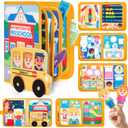 hahaland Busy Book Preschool Learning Activities - First Day of School Gifts Activity Books for Toddlers 1-4, Montessori Toys 2 Year Old Boy Girl Birthday Gift Preschool Must Haves Busy Board Ages 2-4