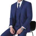 LUPURTY Suits for Men, 3 Piece Men's Suit Slim Fit, Solid Jacket Vest Pants with Tie, One Button Tuxedo Set, 3XL
