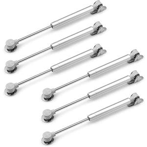 80N Hydraulic Gas Struts 6Pcs Silver, Soft Close Lid Support for Cabinets & Furniture, 10 Inch Length Gas Spring Lift for Doors, RV, and Storage Box with Screws