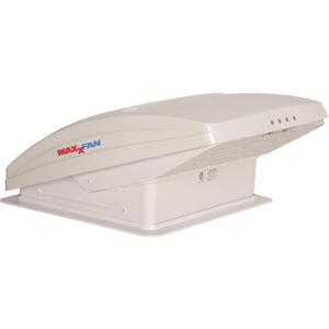 Maxxfan Deluxe - All-In-One RV Vent, Shield & Fan; Built-In Rain Shield, 10 Speed Reversible Fan with Thermostat, Fits Standard 14"x14" Roof Openings, 12V Long Life Motor, White (00-05100K)