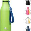Insulated Water Bottle with Strap,18 oz Double Wall Stainless Steel Vacuum Bottles Metal Water Flask,Green