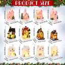Kasyat 36 Pcs Christmas Village Houses Figurines Decoration Set 12 White Pink Lighted LED Christmas Village Houses with 24 Mini Xmas Trees 6 Color for Xmas Town Colorful Scene Desk Decor