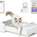 Open-Top Self Cleaning Litter Box, 2026 Upgraded Extra Large Automatic Cat Litter Box for Multiple Cats, Safety Sensors/App Control/Odor Control/Easy Clean - Includes 5 lbs Premium Cat Litter