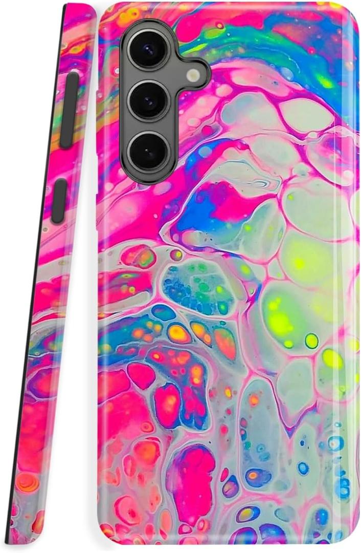 TGABORFU Dual Guard Case for Samsung Galaxy A16 5G, Heavy Duty Dual-Layer Shockproof Protective Phone Case,Colorful Bubbles