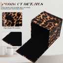 Leopard Cube Tissue Box 5.3 Inch PU Leather Square Modern Napkin Holder with Magnetic Closure for Living Room Bathroom Home Decor