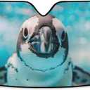 Cars Front Sun Shade Windshield,Foldable Reflective Sun Visor A Cute Penguin is Swimming Windshield Sunshade Cover,Blocks UV Ray Sun Protect Interior Keep Cool,55" x 27.6"