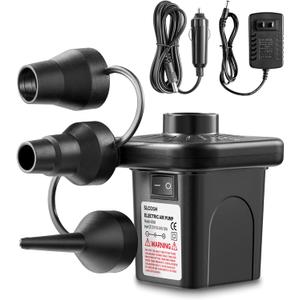 SLOOSH Electric Air Pump for Inflatables, Quick-Fill Inflator Deflator with 3 Nozzles, Portable Air Mattress Pump for Beds, Pool Floats, Swimming Rings,Outdoor Camping Inflatable, AC/DC Adaptors