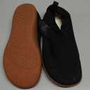 L-RUN Womens Wide Slippers Barefoot House Shoes for Swollen Feet Adjustable Walking Shoes for Elderly Warm Black 10 Wide