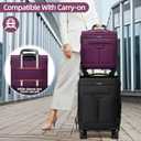 Underseater Carry-On Luggage Airline Approved with Spinner Wheels, 16 Inch Luggage with TSA Lock, Overnight Rolling Softside Suitcases for Women,Purple